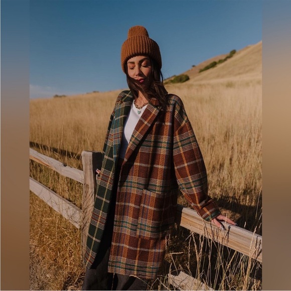 Dressed in LALA Jackets & Blazers - Dressed In Lala Scorpio Two Tone Plaid Coat 2X/3X